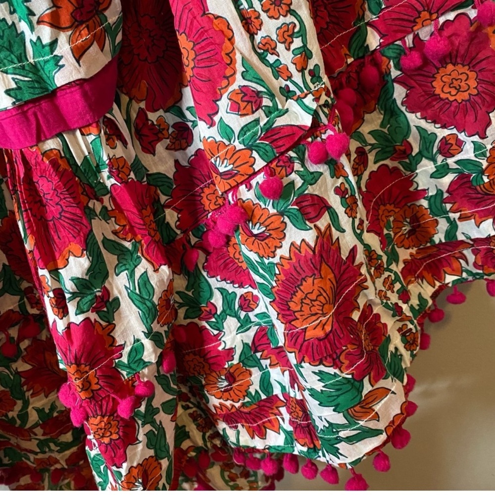 Anthropologie Red and White Smocked Halter Maxi Dress - Picture 8 of 8